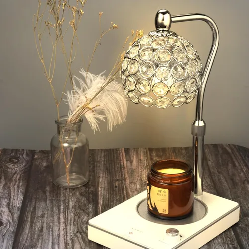 Vista 5 de Lámpara de fragancia de estilo elegante, calentador de velas de arriba hacia abajo ajustable con temporizador, calentador eléctrico de cera