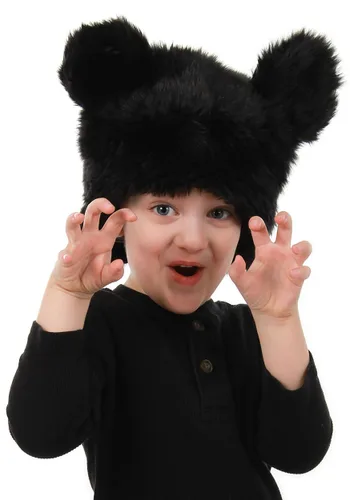 Vista 2 de Sombrero de Disfraz de Peluche de Oso Negro para Adultos Multicolor