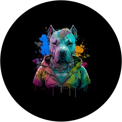 Vista 3 de Rockstar rock and roll Dogo argentino PopSockets intercambiables PopGrip
