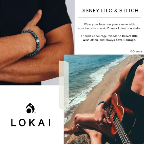 Vista 3 de Lokai Disney Lilo and Stitch Collection Bracelets - Silicone Beaded Bracelets for Women Men Jewelry Fashion Bracelets Slide-On for Comfortable Fit