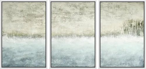 Vista 47 de wall26 Lienzo enmarcado para pared, juego de arte de acuarela pastel, paisaje rural, ilustraciones con formas abstractas, arte moderno, decorativo
