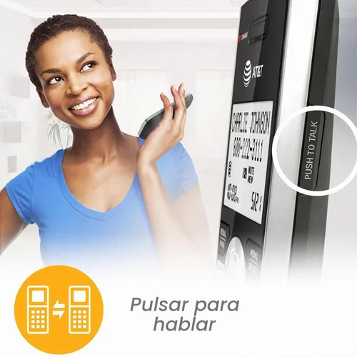 Vista 9 de AT&T CL84207 DECT 6.0 Teléfono con cable de 2 teléfonos para el hogar con largo alcance, contestador, bloqueo de llamadas, locutor de identificación