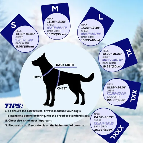 Vista 5 de EMUST Chaqueta de invierno para perro, ropa resistente al viento para el clima frío, abrigos reflectantes para perros, chaqueta cálida