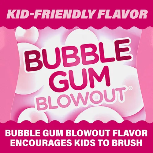 Vista 4 de ACT Kids - Pasta de dientes con flúor anti-caries 4.6 oz. Sabor explosión de goma de mascar