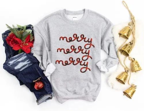 Vista 7 de Barlver Suéteres de forro polar de Navidad para mujer, sudaderas mullidas de manga larga con gráficos navideños