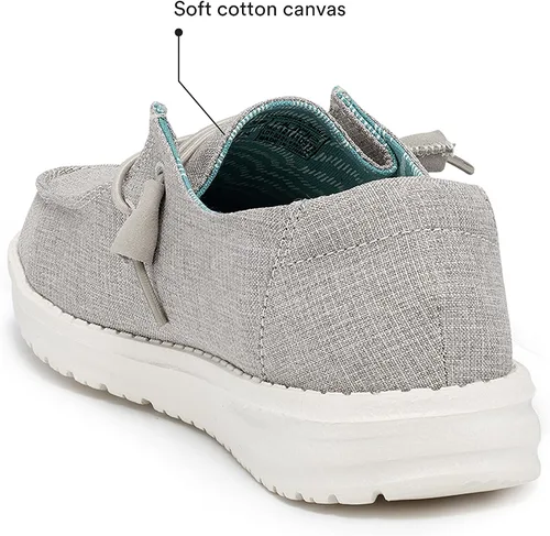 Vista 6 de Hey Dude - Mocasines Wendy de tela chambray para mujer