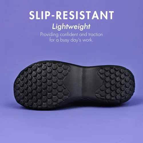 Vista 6 de Hawkwell Zapatos de enfermería de lycra ligeros sin cordones para mujer, zapatos de trabajo para el cuidado de la salud
