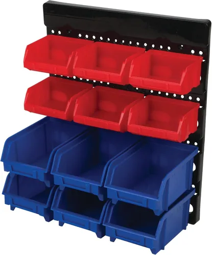 Vista 10 de Performance Tool W5196 Bandejas de almacenamiento grandes apilables de 4 piezas (9.25 x 6 x 5 pulg.)