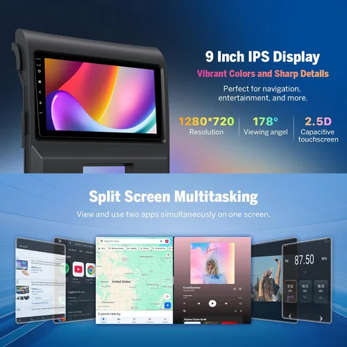 Vista 5 de Eonon Estéreo de coche de 9 pulgadas 4+64G para Ford F150 (2009-2014), Android 14 inalámbrico CarPlay y Android Auto, Bluetooth 5.4, pantalla táctil