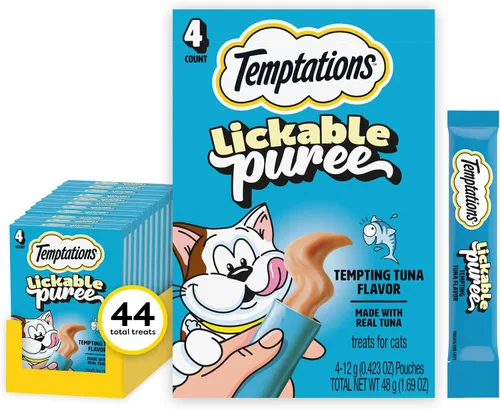 Vista 13 de Temptations - Golosinas cremosas para gatos, hígado de res, 4 unidades, paquete de 11