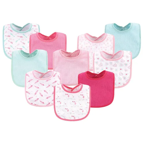 Vista 3 de Luvable Friends Baberos unisex de algodón para bebé, azul, talla única
