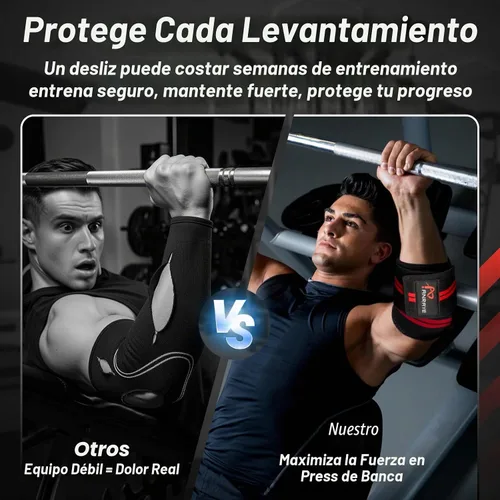 Vista 6 de Anraye Coderas para levantamiento de pesas - Correas de compresión ajustables de 47" Brace for Joint Support (1 Pair), Elbow Wraps Weight Lifting