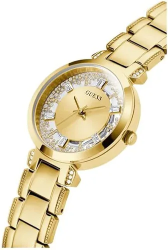 Vista 3 de GUESS US Womens Gold-Tone Transparent Analog Watch