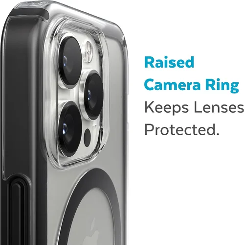 Vista 6 de Speck Funda transparente para iPhone 14 Pro - Delgada, construida para MagSafe, resistente a los arañazos y protección contra caídas