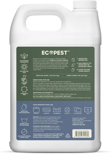 Vista 11 de BugOut! Aditivo para la Ropa – Refuerzo de detergente natural para tratamiento y prevención de chinches de cama, ácaros, pulgas y garrapatas
