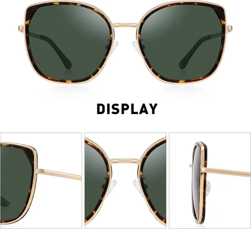 Vista 3 de gafas de sol polarizadas ojo de gato para las mujeres señoras marca tendencia sol gafas UV400