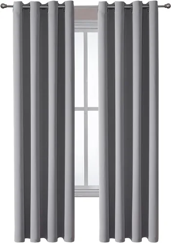 Vista 224 de ChrisDowa - Cortinas cortas para ventana de 40 pulgadas para dormitorio - Cortinas cortas con ojales y aislamiento térmico para oscurecer