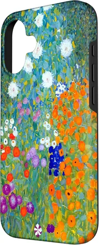 Vista 2 de Funda para iPhone 16 Gustav Klimt Flower Garden