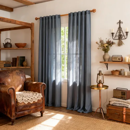 Vista 80 de MYSKY HOME Cortinas naturales de puerta francesa para ventana de puerta, 40 pulgadas de largo, cortas, semitransparentes, filtrantes de luz