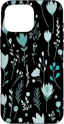 Vista 19 de Teal Floral Flowers Wildflowers Garden Botanical Love Case for iPhone 17
