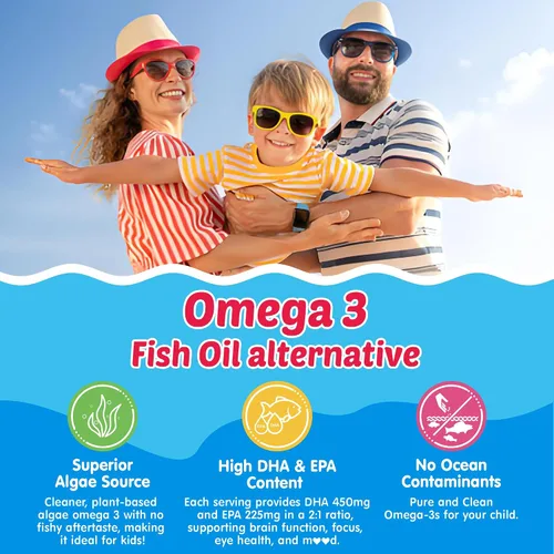 Vista 3 de Suplemento de zinc y magnesio + gomitas Omega 3 para niños
