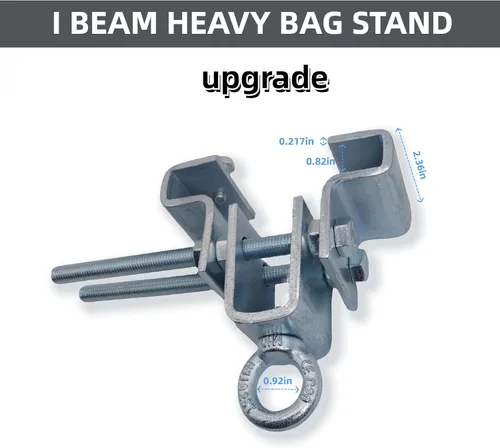 Vista 2 de Soporte para bolsa pesada I-Beam Soporte de boxeo resistente fácil de instalar, abrazaderas de acero para bolsas pesadas, abrazaderas de acero