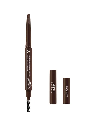 Vista 5 de Absolute New York Perfect - Lápiz de cejas de doble punta para dar forma, rellenar y definir las cejas (MEBP01 negro duro)