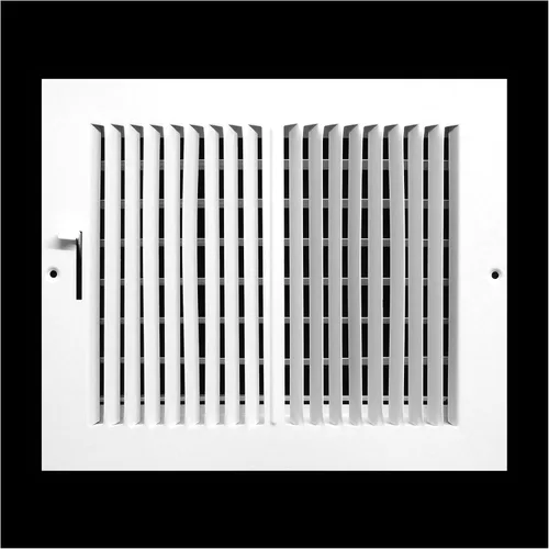 Vista 8 de 10 pulgadas de ancho x 8 pulgadas de alto de acero estampado de 2 vías - Cubierta de ventilación - Registro de rejilla - Pared lateral o techo