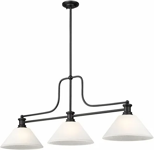 Vista 3 de Z-Lite 725-3MB-AWL14 Colgante de mezcla, 3 luces 300 vatios totales, negro mate