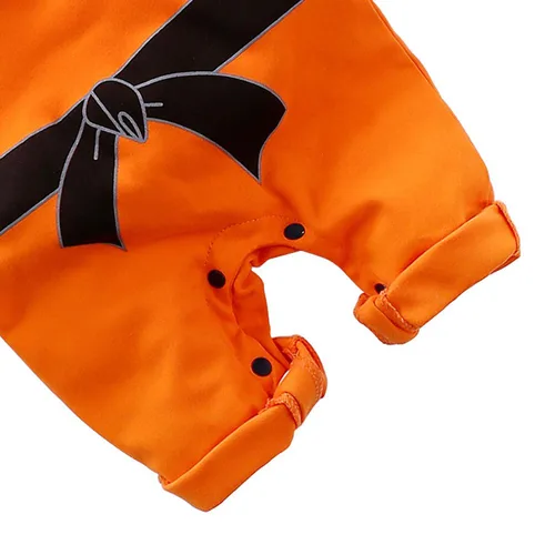 Vista 6 de Mameluco de algodón para recién nacido para cosplay ropa de una pieza para niño Naranja