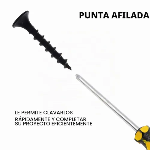 Vista 4 de Juego de 380 tornillos para paneles de yeso, tornillos de madera de 8 tamaños, tornillos de acero negro para paneles de yeso, cabeza de corneta