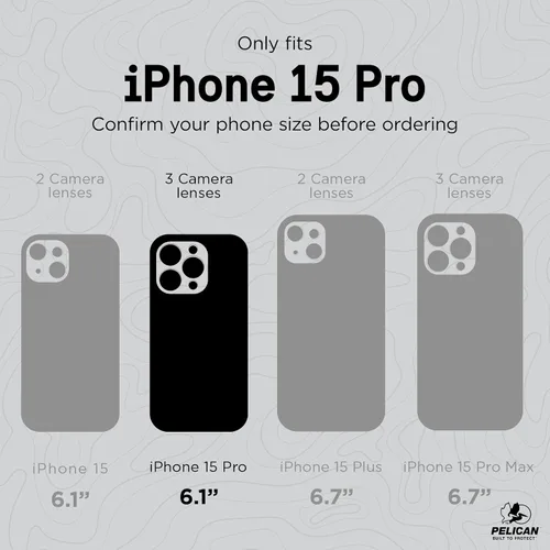 Vista 2 de Pelican Protector Series - Funda para iPhone 15 Pro de 6.1 pulgadas [compatible con MagSafe], funda magnética para teléfono con tecnología
