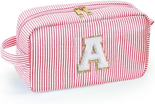 Vista 3 de Bonita bolsa grande de cosméticos de viaje, neceser con cremallera, bolsa de almacenamiento de maquillaje, bolsa de viaje, fiesta, boda, artículos