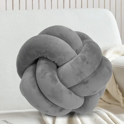 Vista 7 de Almohada corta de felpa con nudo, cojín de cintura para decoración del hogar, cojín de felpa para sofá, automóvil o decoración de oficina