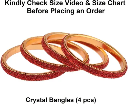 Vista 4 de Efulgenz Indian Bangles for Women Indian Bangle Set Bollywood Style Rhinestone Crystal Bridal Bracelet Jewelry Set for Women Girls Christmas Gifts