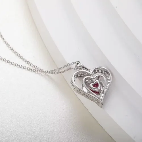 Vista 4 de supermodel Cross Birthstone Necklace for Women 925 Sterling Silver Birthstone Heart Pendant Necklace Jewelry Birthday Gifts for Girls Mom Daughter