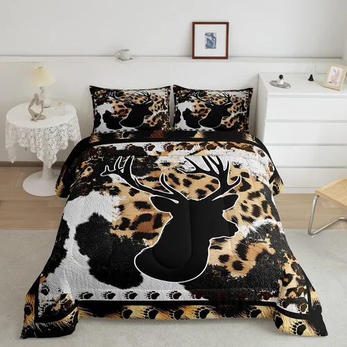 Vista 14 de Juego de ropa de cama de oso para niños y adolescentes, juego de edredón de animales salvajes para niños, adolescentes, naturaleza, vida silvestre