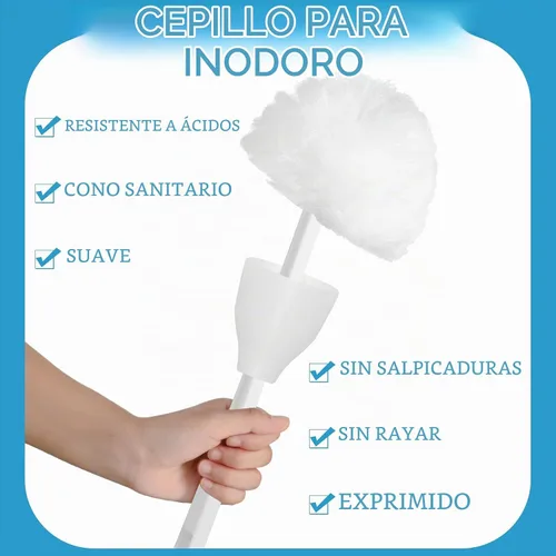 Vista 3 de Eaasty - Juego de 4 trapeadores para inodoro con soporte, mango largo
