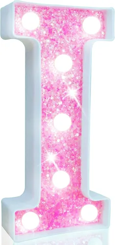 Vista 9 de Pooqla Luces de números de marquesina, números de luz rosa para niñas de 10.º cumpleaños, funciona con pilas, luz nocturna de número con purpurina