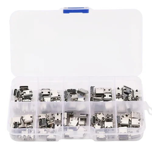 Vista 7 de 50pcs 5Pin Micro USB hembra sockets, puerto de carga reparación conector