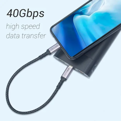 Vista 4 de Paquete de 2 cables USB 4 de 1 pie, cable USB C a USB C de 240 W, transferencia de datos de alta velocidad de 40 Gbps y salida de video de pantalla