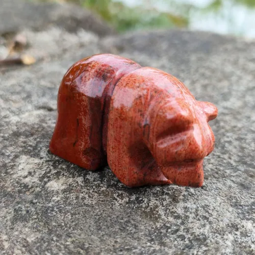 Vista 4 de YGLINE Figura de oso de cristal tallada a mano de 1,5 pulgadas tallada a mano