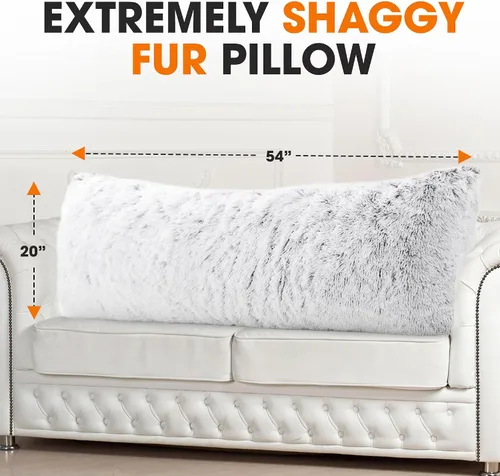 Vista 3 de Cheer Collection Almohada larga para el cuerpo, almohada larga suave y mullida para sofá y cama, almohada de felpa para dormir de lado, almohada
