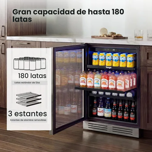 Vista 3 de Yeego Refrigerador de bebidas de 24 pulgadas - Refrigerador de bebidas