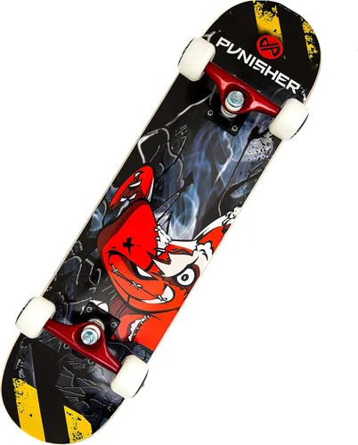 Vista 9 de Punisher - Patineta completa para niños con rodamientos ABEC-7 de arce canadiense ABEC-7 de 31.5 x 7.75 pulgadas