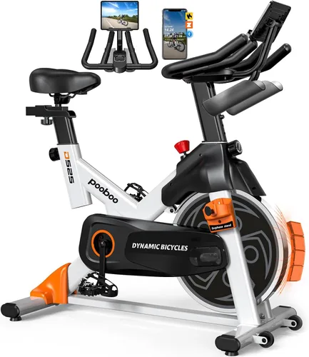 Vista 9 de Stationary Exercise Bike for home, Magnetic Resistance, Silence & Smart App Negro Amarillo Actualizado