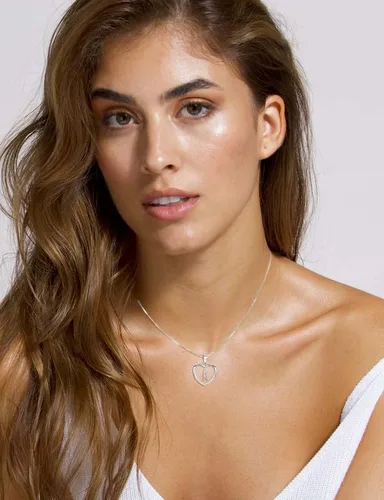 Vista 3 de ITS4YEO 925 Sterling Silver Infinity Heart Pendant Initial Necklaces Silver Necklace Zircon Pendant Necklaces for Women Jewelry Gift for Women Wife
