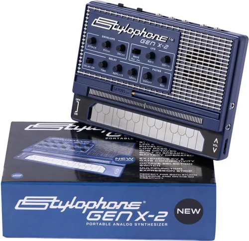 Vista 3 de Stylophone GENX-2 Sintetizador Analógico Portátil con Altavoz Incorporado, LFO, Filtro, Retraso Analógico y Salida CV/Gate Teclado Sintetizador