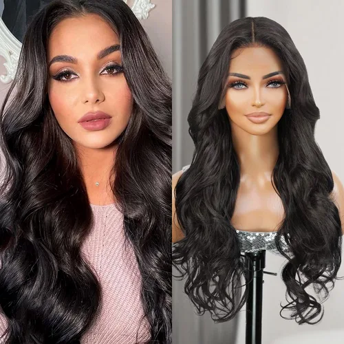 Vista 11 de GLAM21USA Peluca de encaje frontal HD con ondas sueltas de 13 x 6 pulgadas, sin pegamento, invisible, transparente, encaje frontal, mezcla