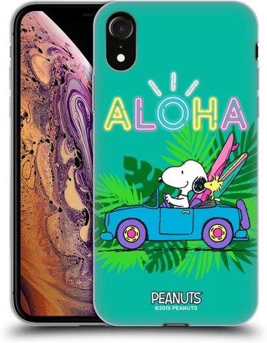 Vista 100 de Head Case Designs Funda de gel suave con licencia oficial de Peanuts Tropical Surf Snoopy Aloha Disco compatible con Apple iPhone 13 Mini Surf